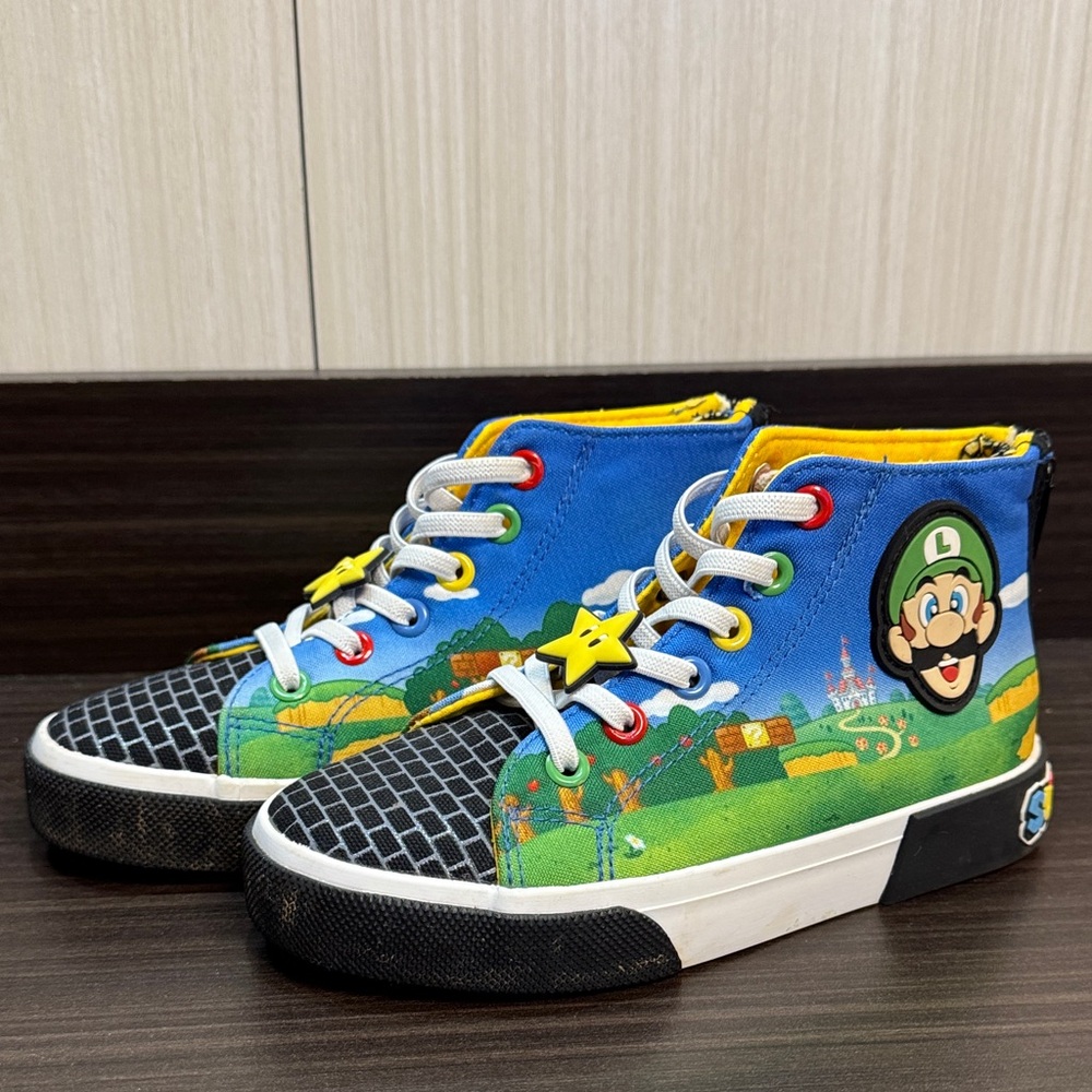 Super Mario Kids High-Top Sneakers - Blue, Black, Yellow - Picture 3 of 6